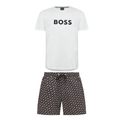 Hugo Boss Mono Logo Shorts Set White Hugo Boss