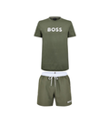 Hugo Boss Logo Shorts Set Khaki Hugo Boss