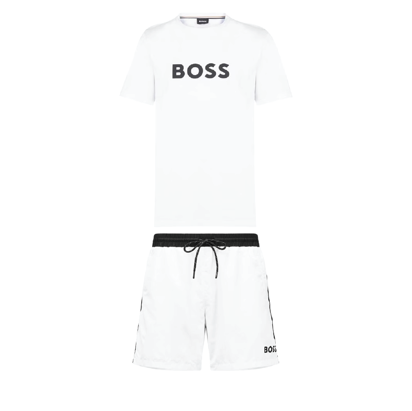 Hugo Boss Logo Shorts Set White Hugo Boss