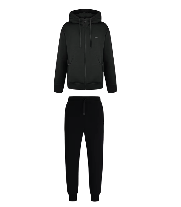 Hugo Boss Logo Full Zip Tracksuit Black Hugo Boss