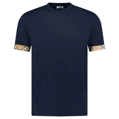 Burberry Ellison Check Sleeves T Shirt Navy