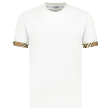 Burberry Ellison Check Sleeve T Shirt White