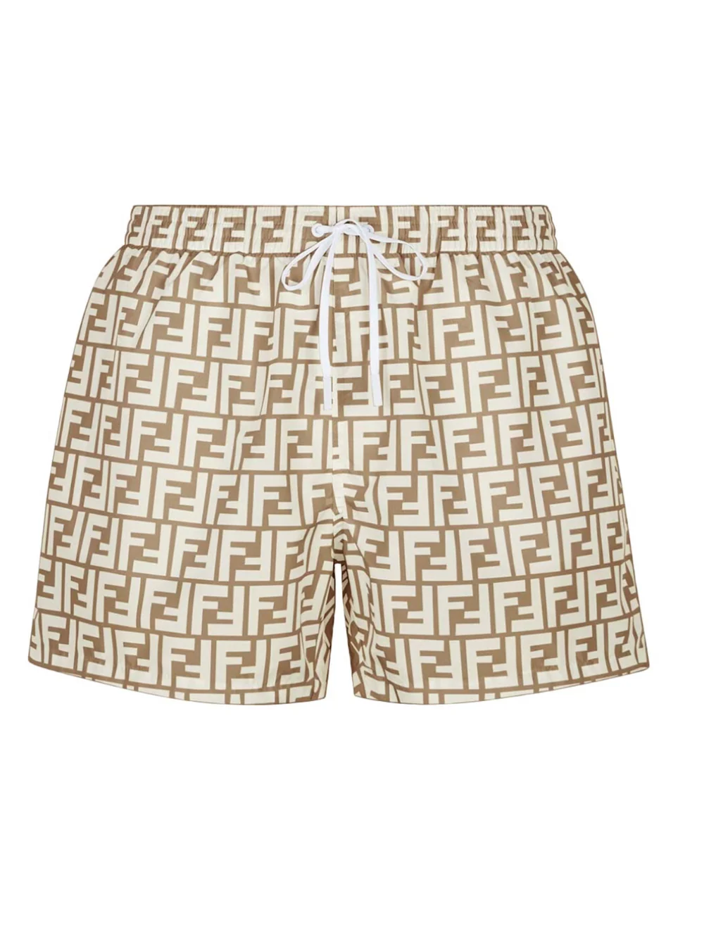 Fendi FF Mono Logo Swim Shorts Beige