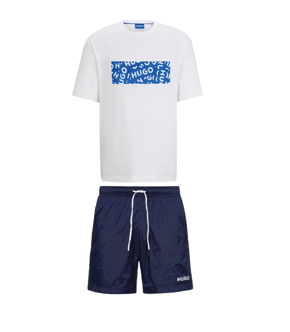 Hugo Boss Nalayo Logo Shorts Set White Hugo Boss