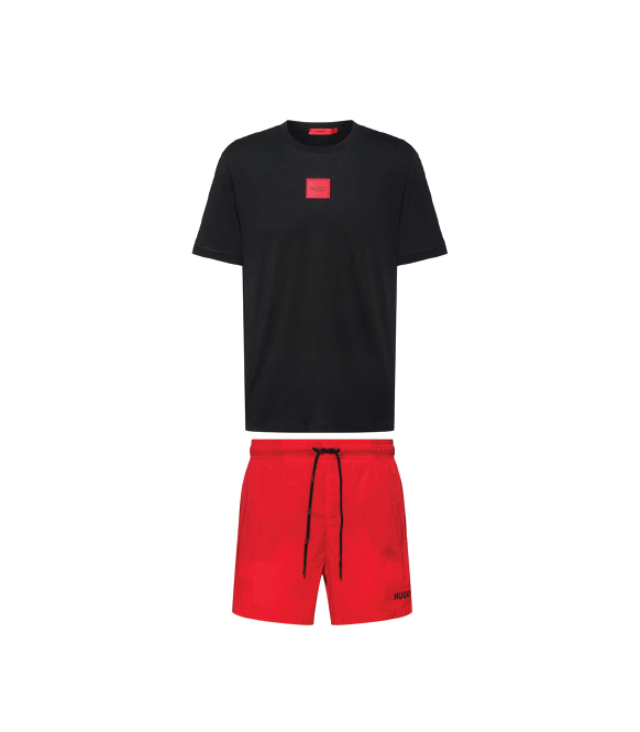 Hugo Boss Logo Shorts Set Black/Red Hugo Boss