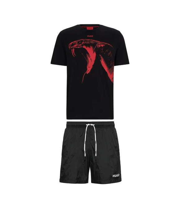 Hugo Boss Roar Logo Shorts Set Black Hugo Boss