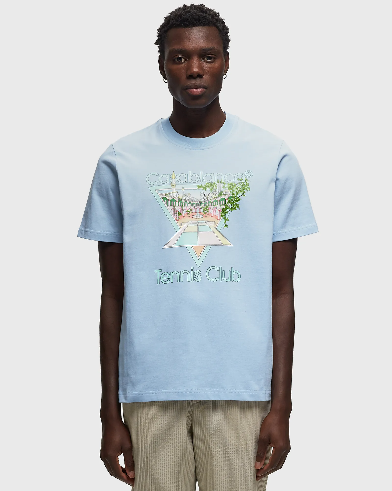 Casablanca New Tennis T Shirt Pastel Blue Casablanca