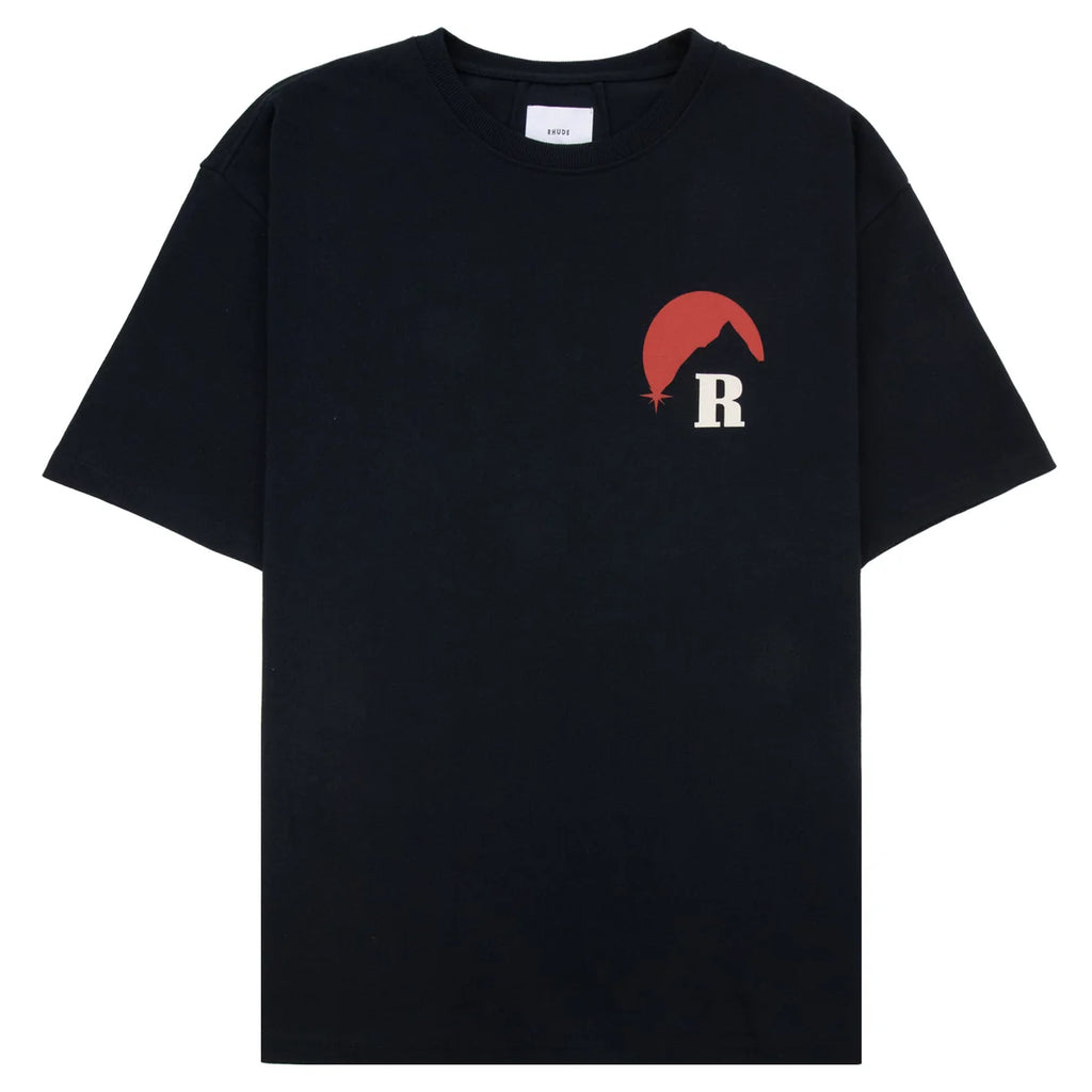 RHUDE MOONLIGHT REGATTA T SHIRT BLACK