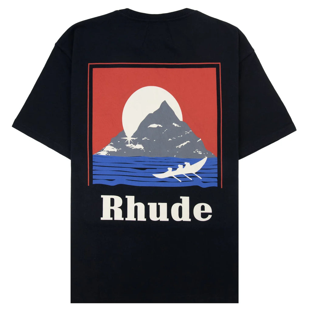 RHUDE MOONLIGHT REGATTA T SHIRT BLACK