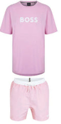 Hugo Boss Logo Shorts Set Pink Hugo Boss