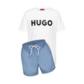 Hugo Logo Shorts Set White/Blue