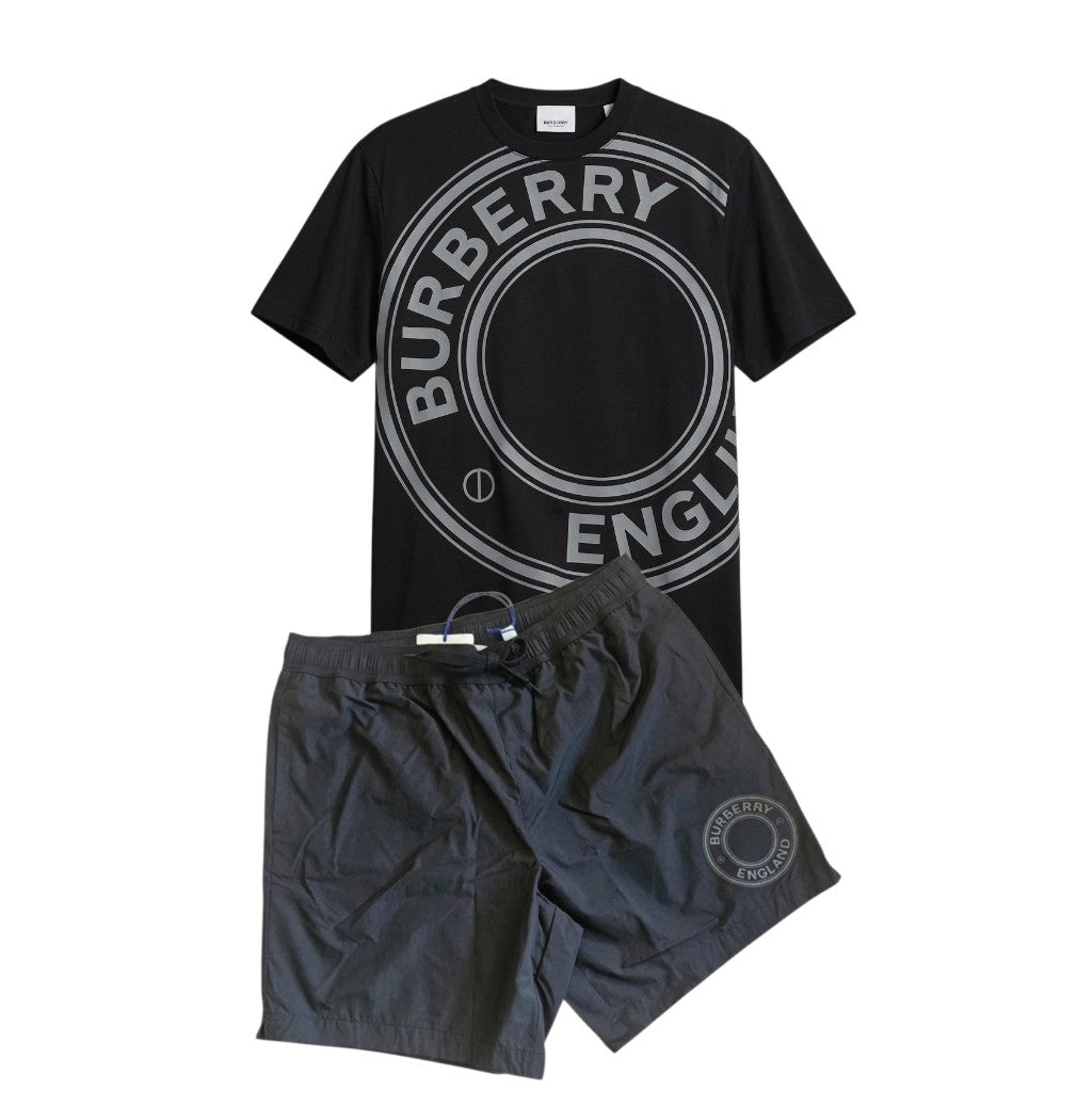 Burberry Graphic Print Shorts Set Black