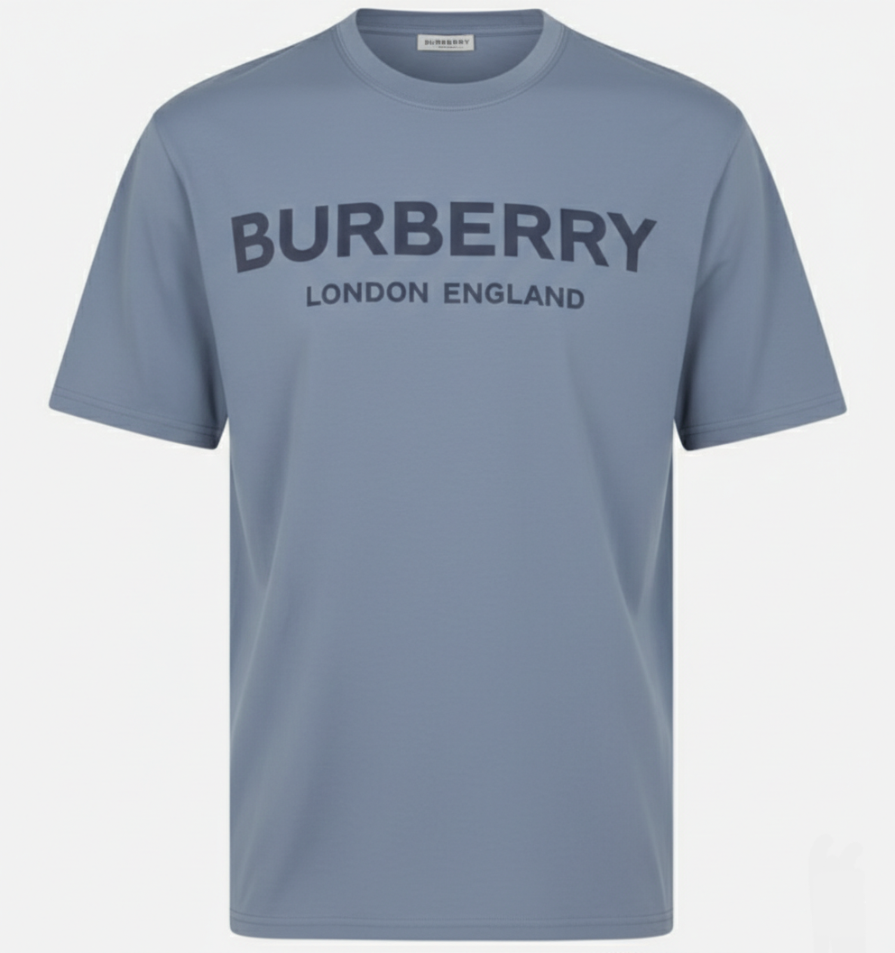 Burberry London Logo T Shirt Avio Blue