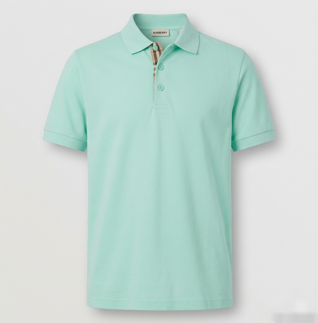 Burberry Check Logo Polo Mint