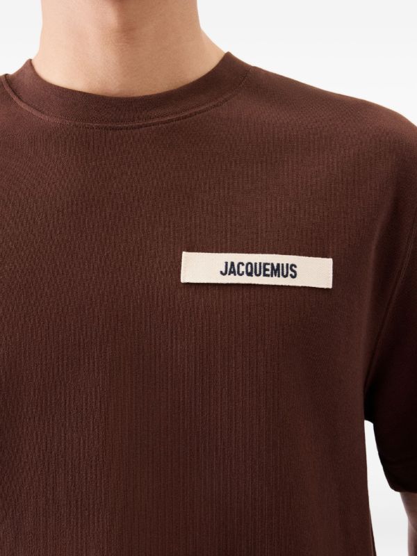 Jacquemus The Gros Grain Logo T Shirt Brown