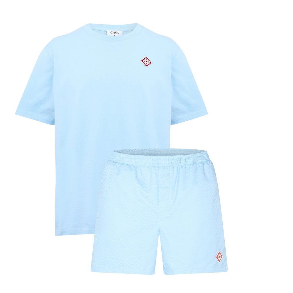 Casablanca Logo Swim Shorts Set Pale Blue