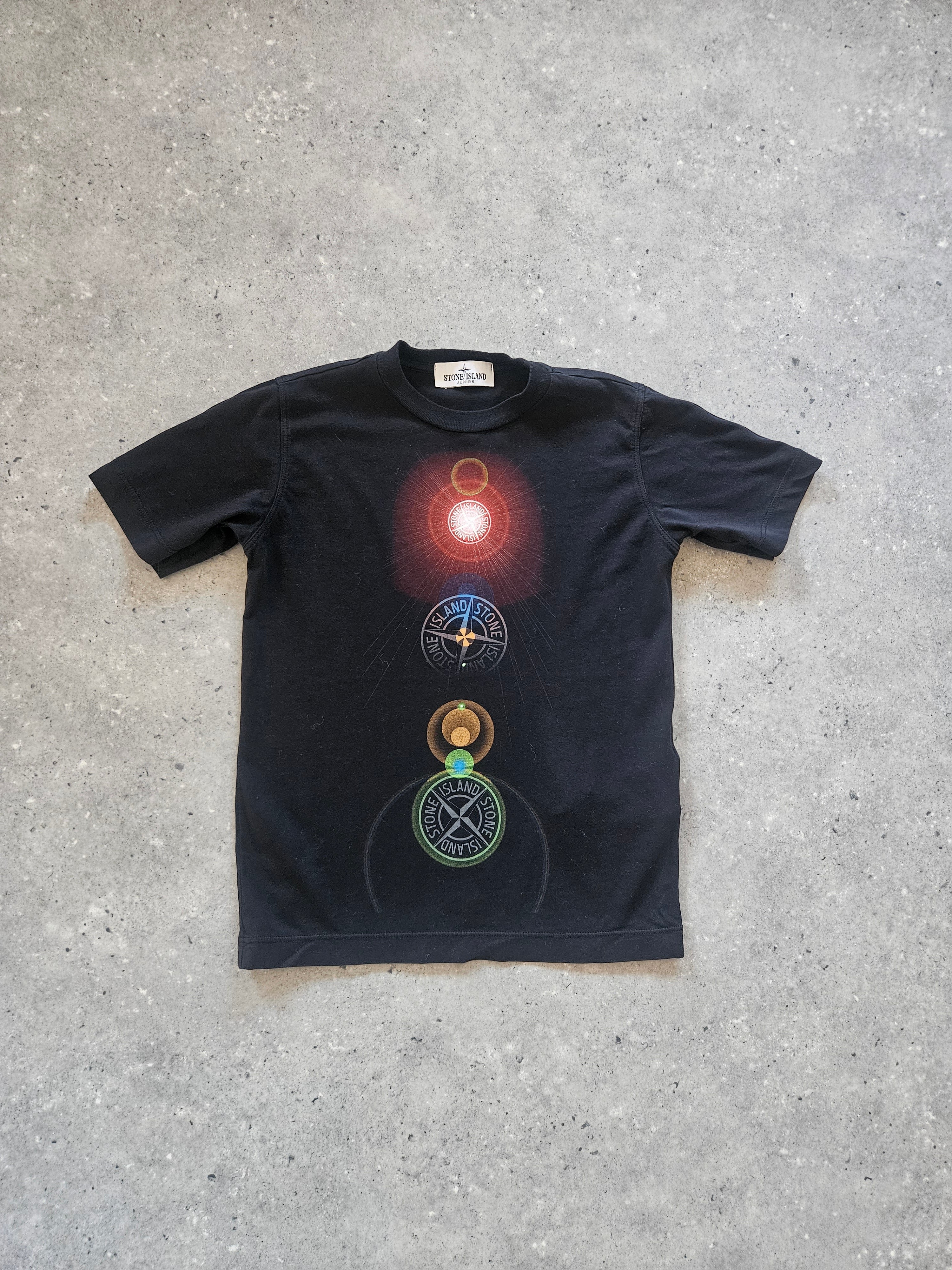Kids Stone Island Logo T Shirt Black (Pre-Owned)