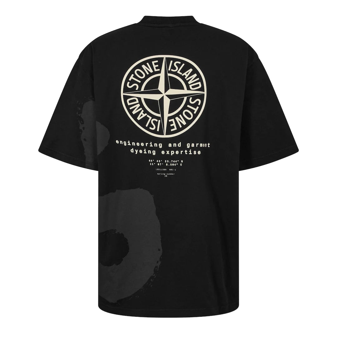 STONE ISLAND Stone Text Print T-Shirt Black