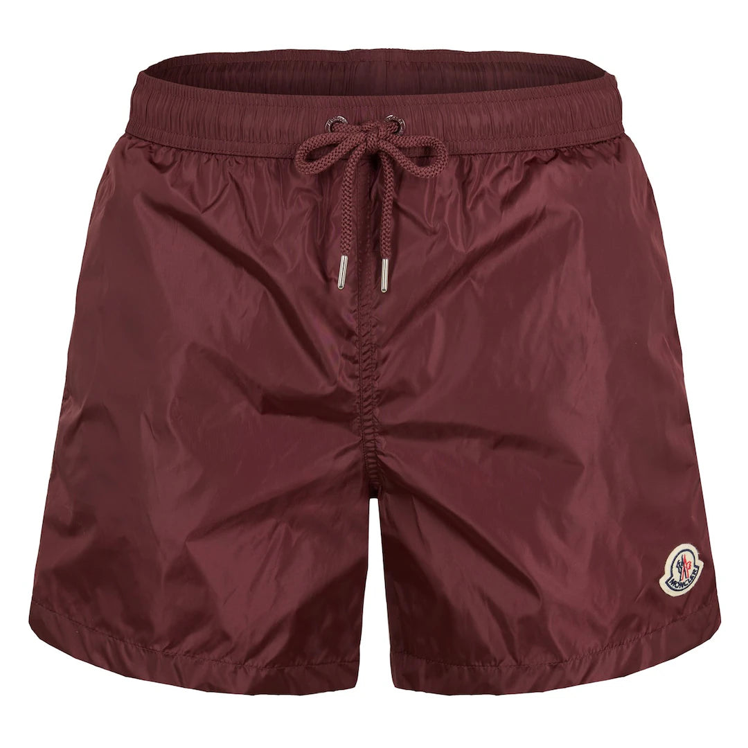 Moncler. Logo Swim Shorts Burgendy