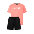 Hugo Boss Logo Shorts Set Coral/Black