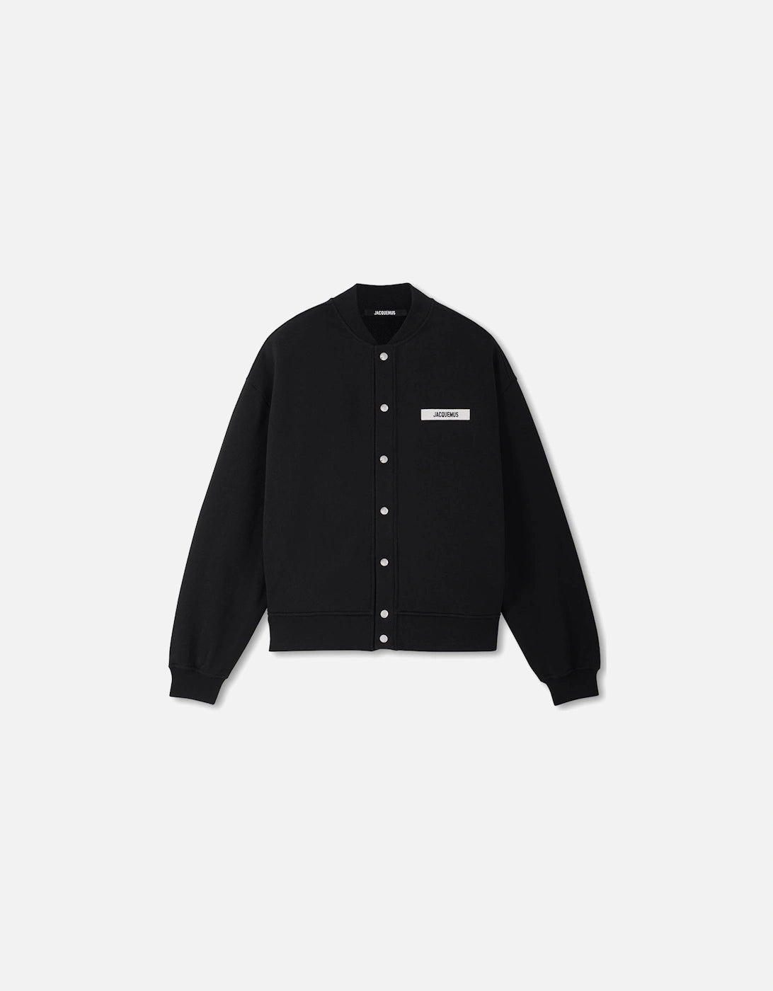 jacquemus gros grain patch logo cardigan Black