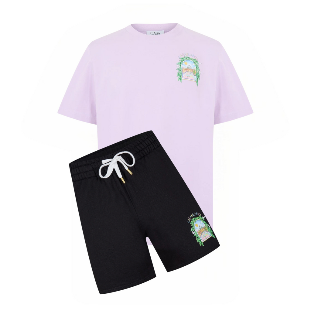 Casablanca L'Arche Shorts Set Black/Lilac