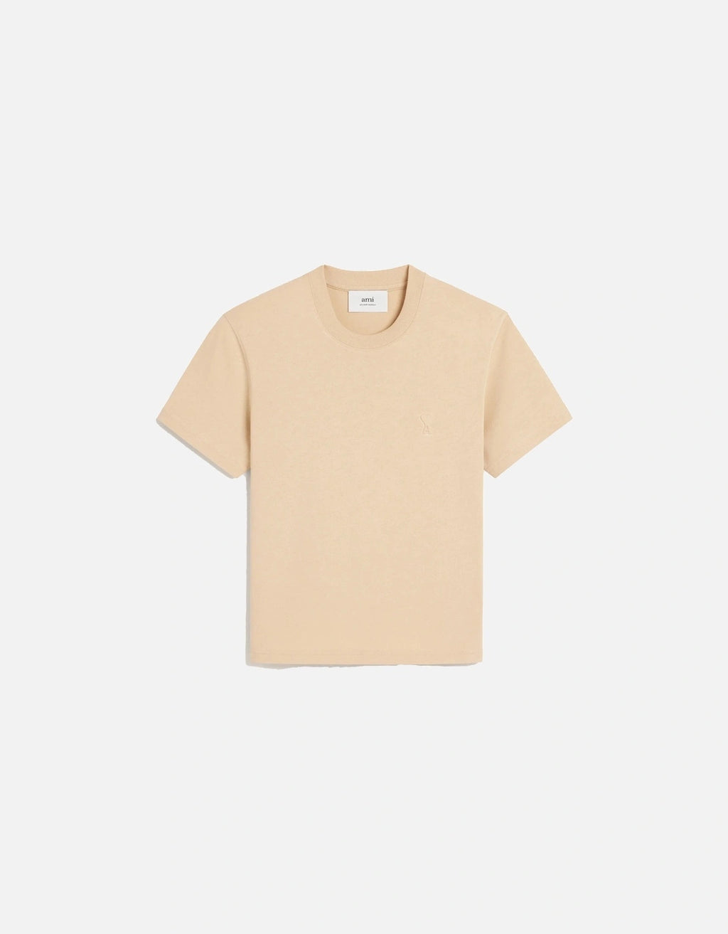 Ami Paris Embossed Logo T Shirt Beige