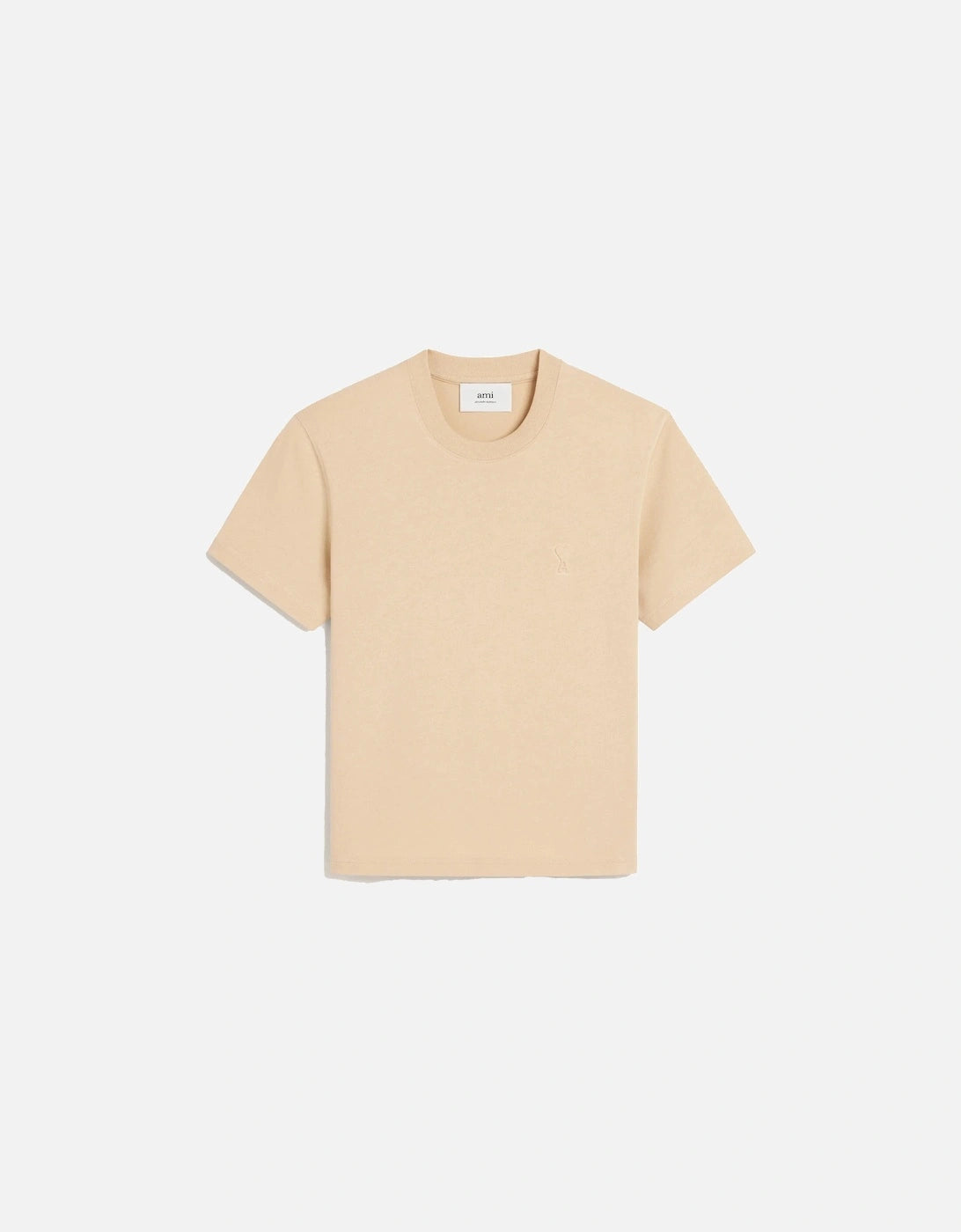 Ami Paris Embossed Logo T Shirt Beige