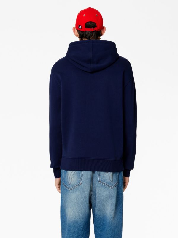 Ami Paris Logo Hoodie Navy