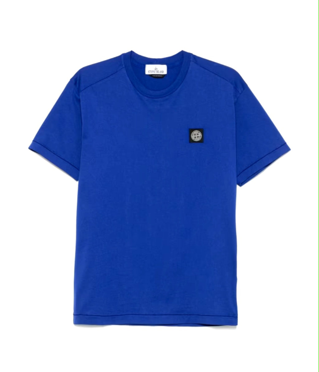 Stone Island Patch Logo T Shirt Royal Blue
