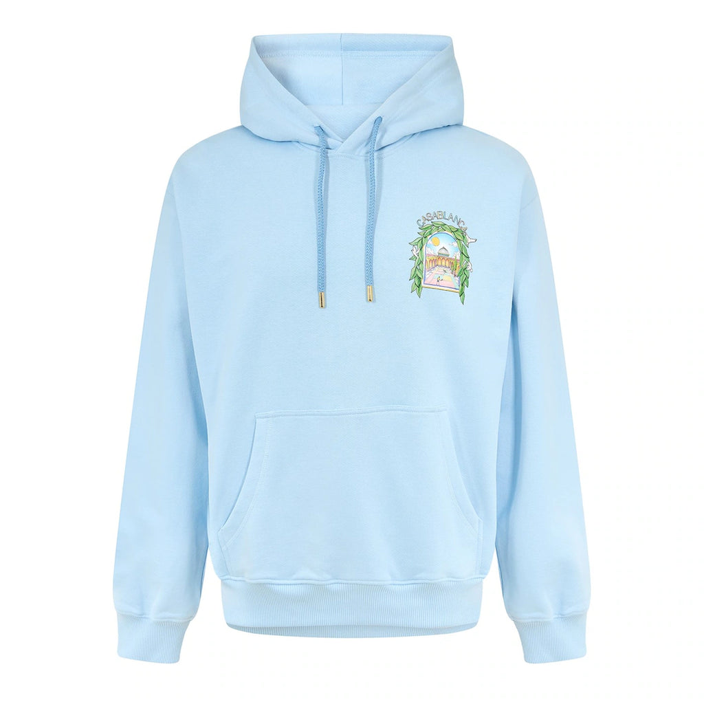 Casablanca Larche Tennis Hoodie Pale Blue