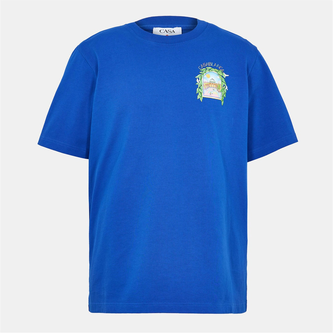 Casablanca Larche Tennis T Shirt Colbalt Blue
