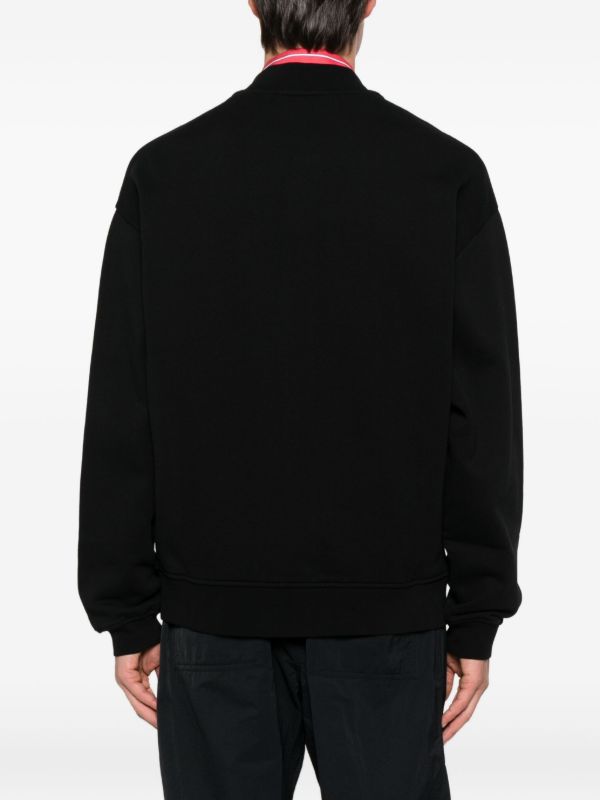 jacquemus gros grain patch logo cardigan Black