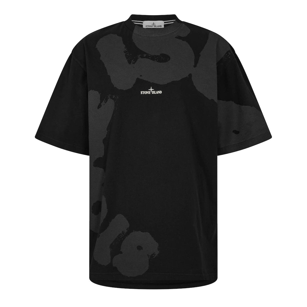 STONE ISLAND Stone Text Print T-Shirt Black