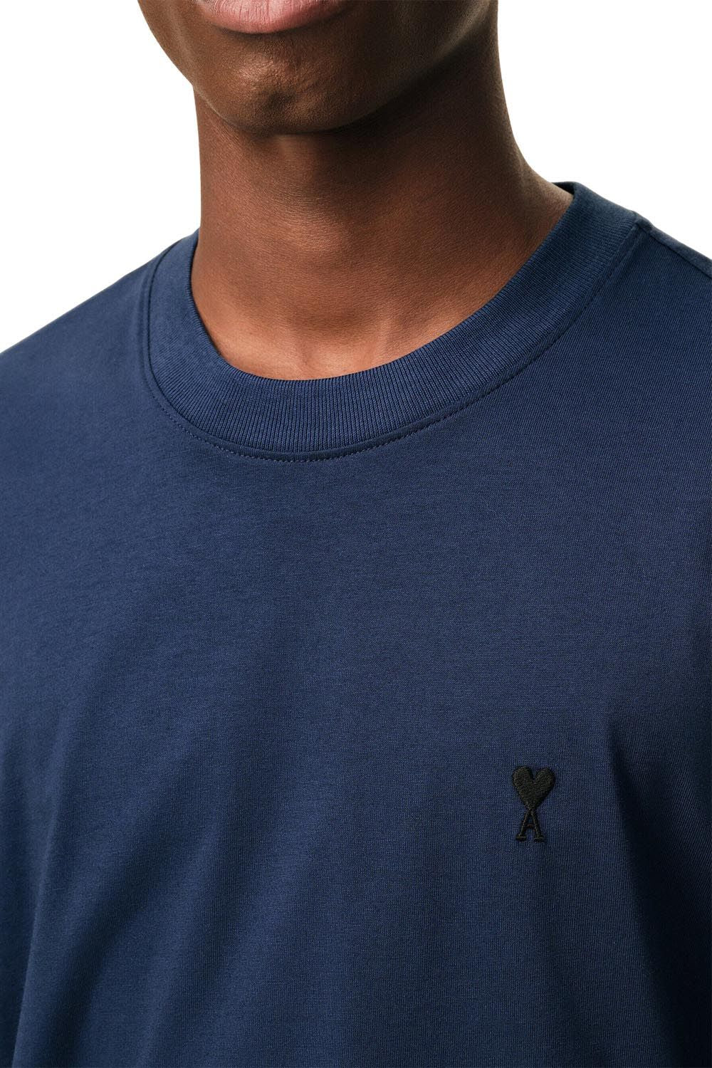 Ami Paris 'Ami De Coeur' Heart T-Shirt Blue Ink