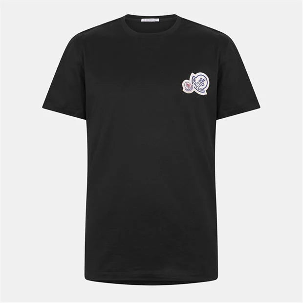 Moncler. Double Logo T Shirt Black