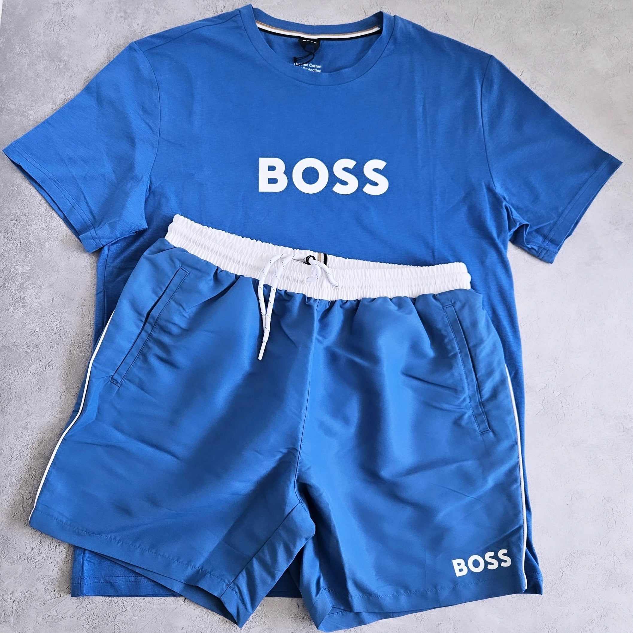 Hugo Boss Logo Shorts Set Royal Blue Hugo Boss