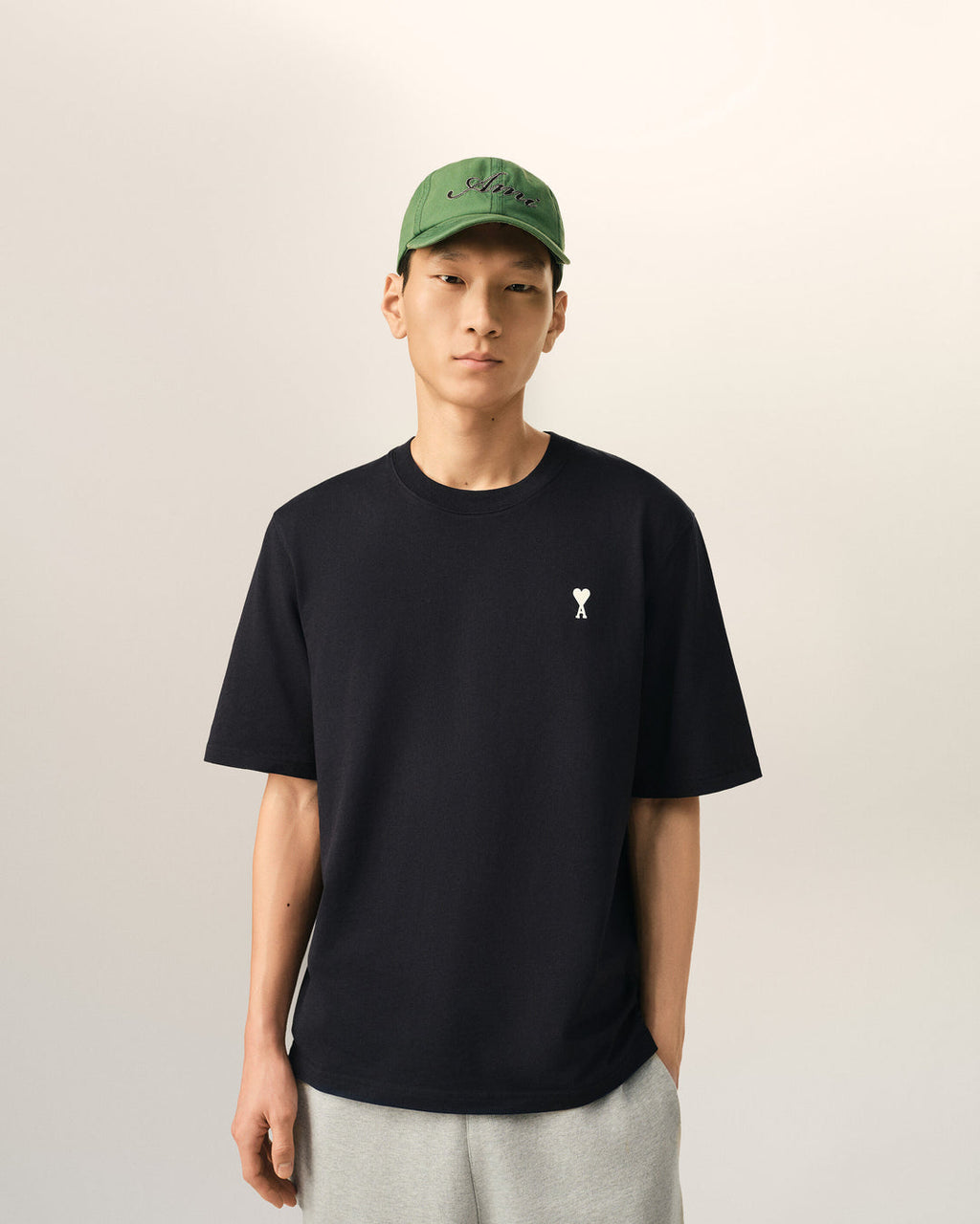 Ami Paris Logo Print T Shirt Black