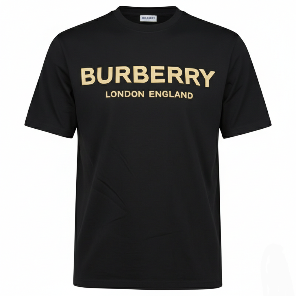 Burberry London Logo T Shirt Black/Gold