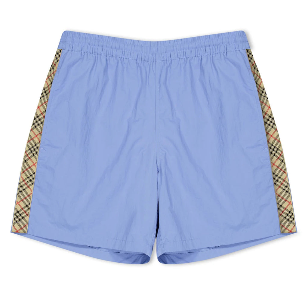 Burberry Check Stripe Swim Shorts Sky