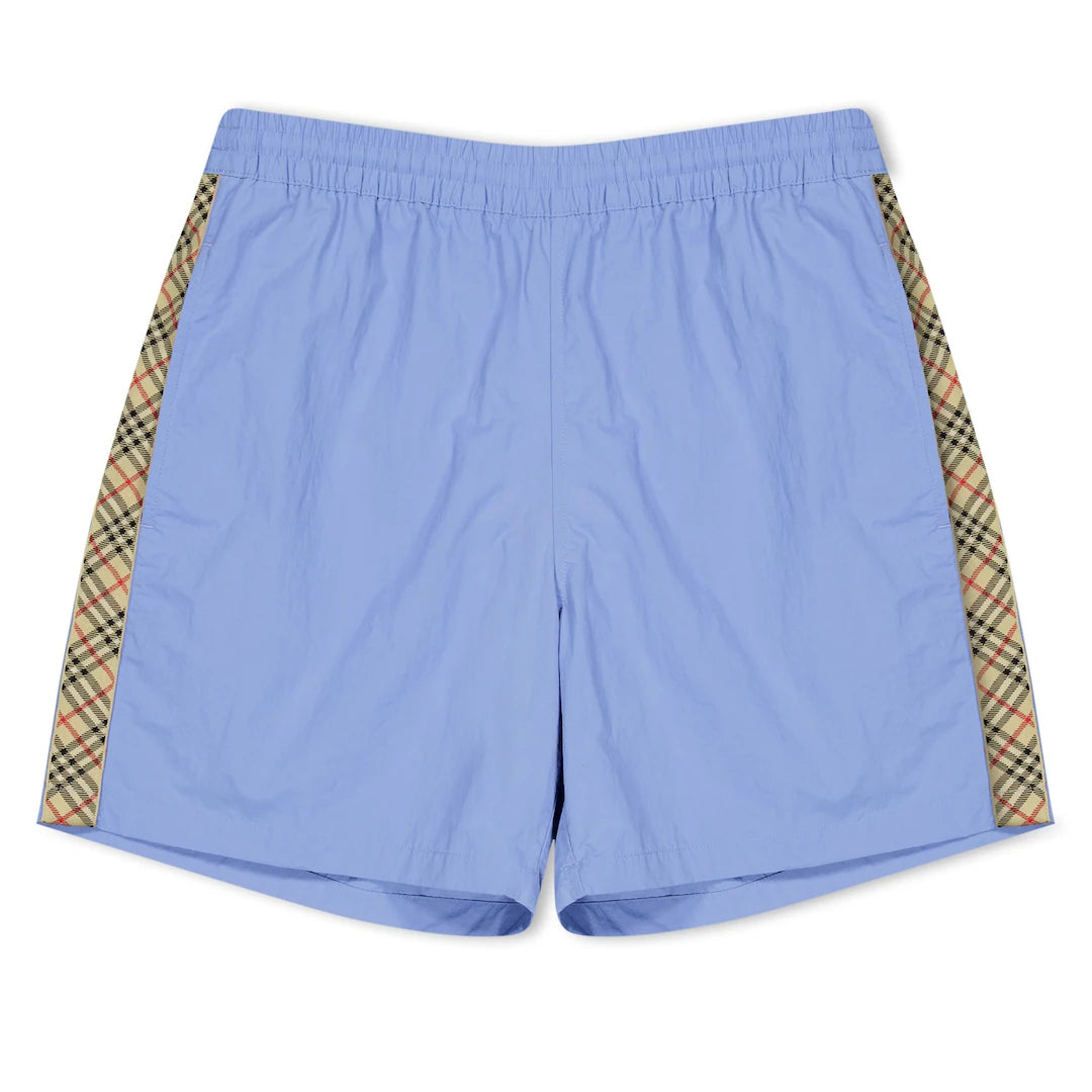 Burberry Check Stripe Swim Shorts Sky