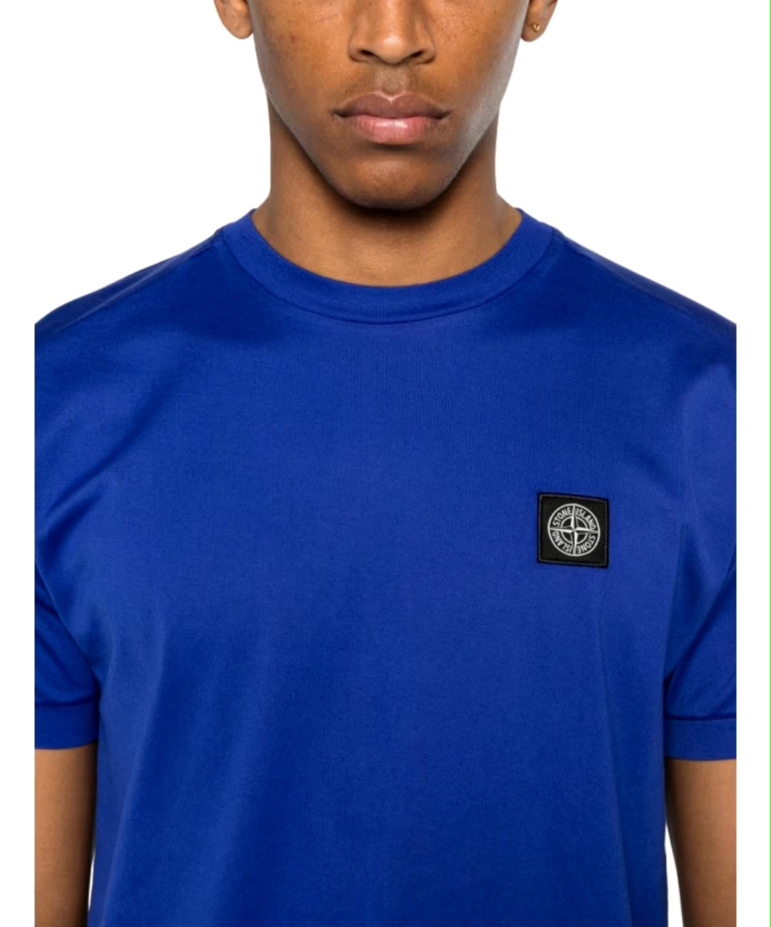 Stone Island Patch Logo T Shirt Royal Blue
