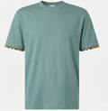 Burberry Ellison Check Sleeves T Shirt Aqua Green