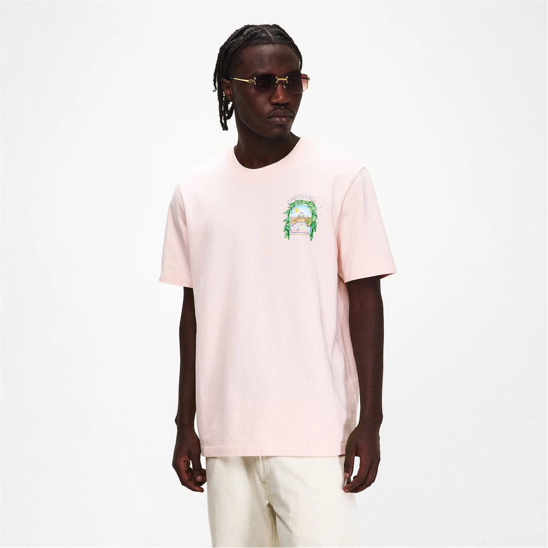 Casablanca Larche Tennis T Shirt Pink