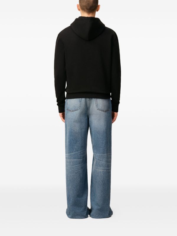 Ami Paris Logo Zip Hoodie Black