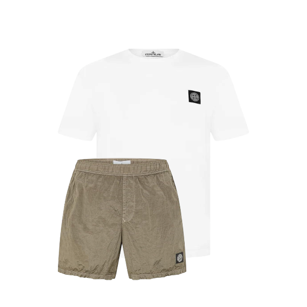 Stone Island Shorts Set Beige/White