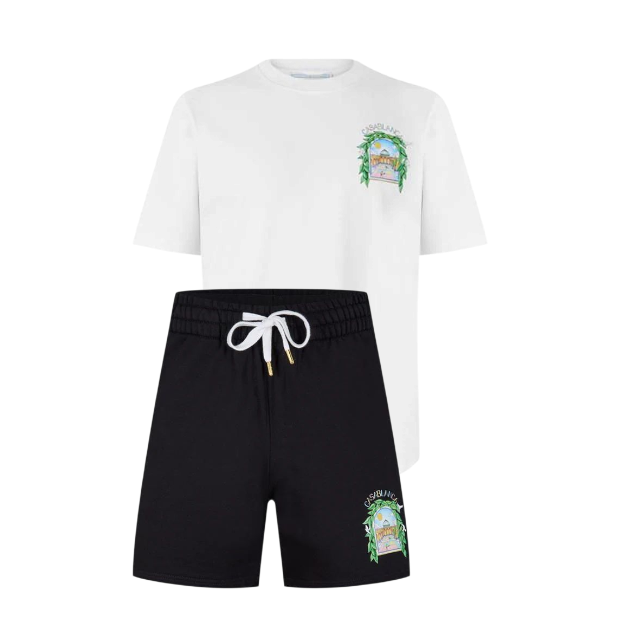 Casablanca L'Arche Shorts Set Black/White