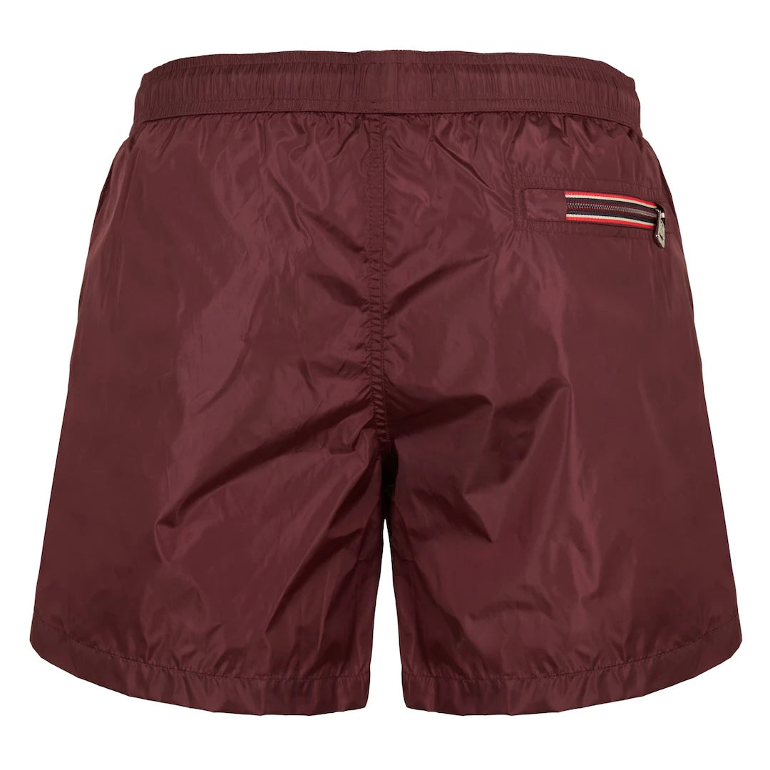 Moncler. Logo Swim Shorts Burgendy
