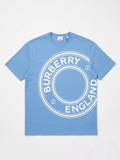 Burberry Graphic Print T Shirt White Pale Blue