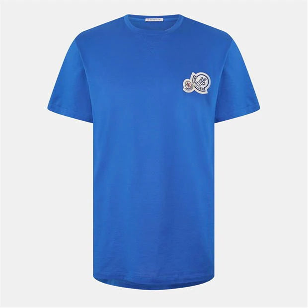 Moncler. Double Logo T Shirt Royal Blue